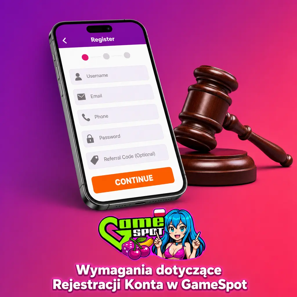 Wymagania rejestracji konta GameSpot: wiek 18+, jedno konto, prawdziwe dane, zgodność z przepisami